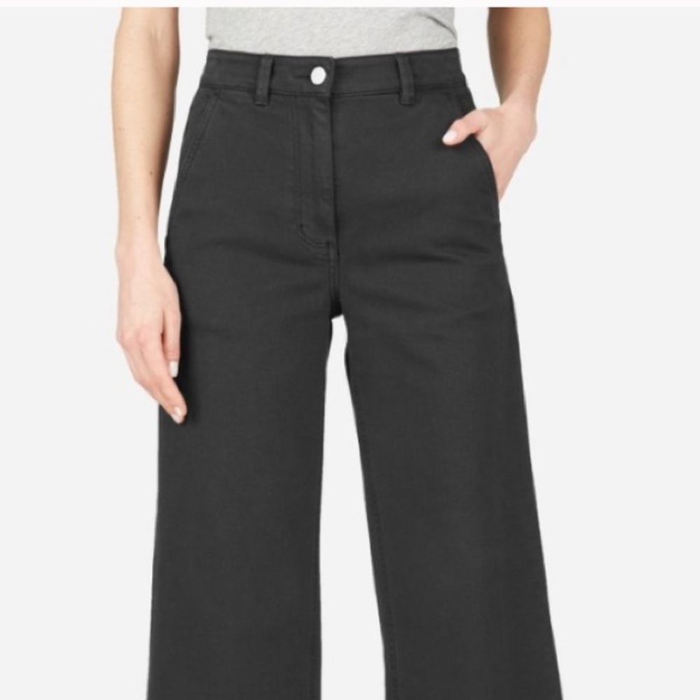 Everlane Black Cropped Wide Leg Jeans